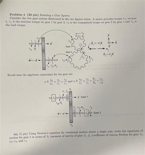 Problem 4 20 Pts Modeling A Gear System Consider Chegg