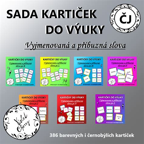 Sada kartiček do výuky Český jazyk Vyjmenovaná a příbuzná slova