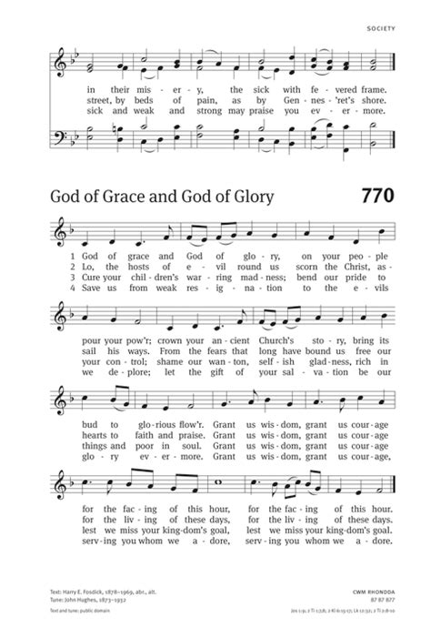 Christian Worship Hymnal 770 God Of Grace And God Of Glory