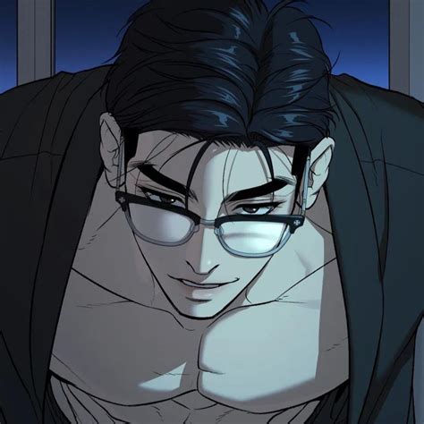 An Anime Character With Glasses On His Face Looking At The Camera While