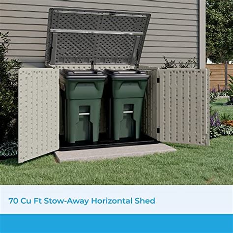 Suncast Ft X Ft Horizontal Stow Away Storage Shed Natural