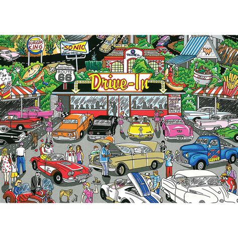 Get Your Kicks On Route 66 Drive In 300 Large Piece Jigsaw Puzzle