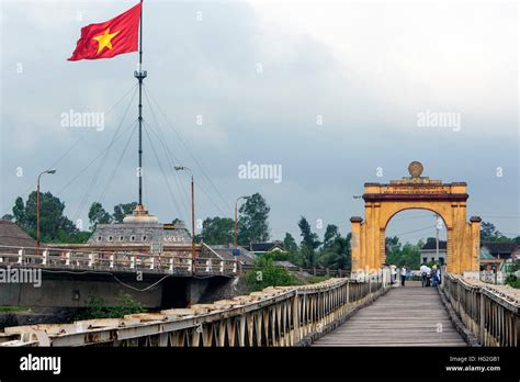 Flag Tower And Ho Chi Minh Gate North South Vietnam Bridge Ben Hai