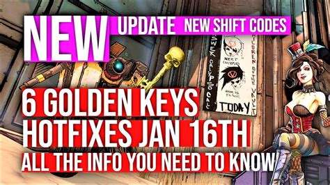 New Borderlands 3 Shift Codes Golden Keys Hotfixes January 16th Gaming