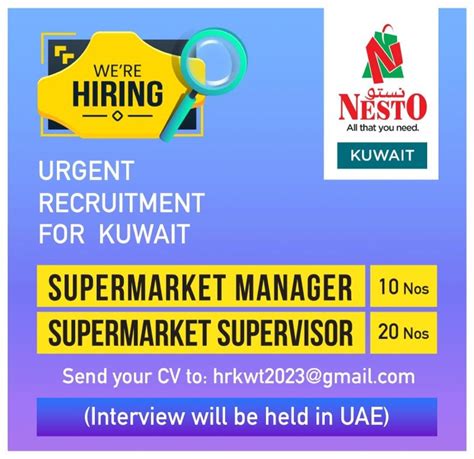 Uae Nesto Supermarket Manager Sm Supervisor Job Vacancies