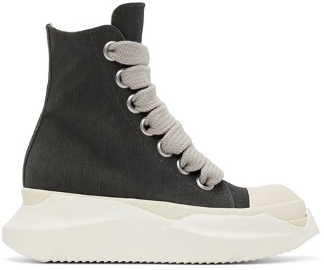 Rick Owens Drkshdw Grey Abstract High Top Sneakers Rick Owens Drkshdw