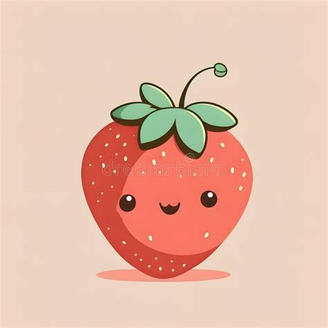 Piccoli Frutti Di Fragole Rosse Con Volto Di Kawaii Facce Alimentari