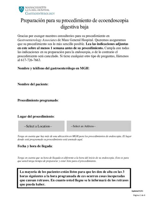 Completable En L Nea Preparacin Para Su Procedimiento De Ecoendoscopia