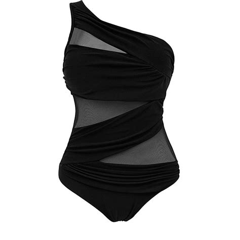 Wsevypo Women S One Shoulder Push Up Padded One Piece Swimwear Bikini