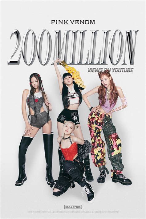 220827 Blackpink ‘pink Venom Mv Hits 200 Million Views On Youtube Official Poster R