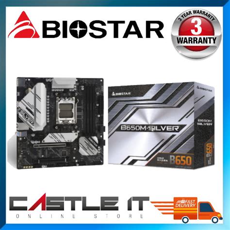 BIOSTAR B650M SILVER AMD SCOKET AM5 DDR5 MOTHERBOARD Shopee Malaysia