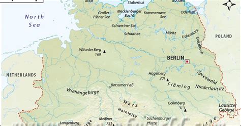 MapsofWorld Updates: Germany Physical Map