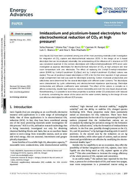 Pdf Imidazolium And Picolinium Based Electrolytes For Electrochemical