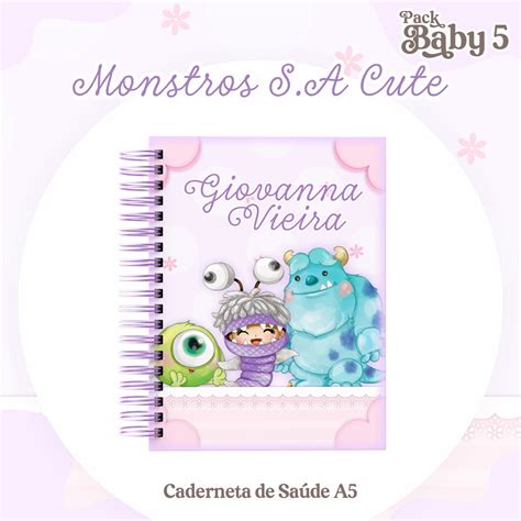 Arq Livro e Cadern do Bebê Monstros S a Cute E71 Elo7