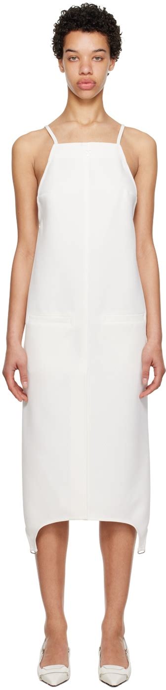 Courrèges White Suspenders Midi Dress Courreges