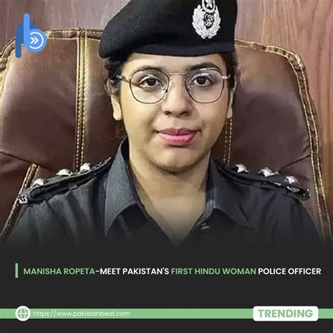 Manisha Ropeta Pakistans First Hindu Woman Police Officer Police