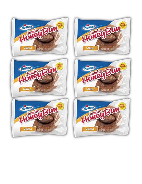 Hostess Jumbo Honey Bun Snack Cakes 4 Oz Pack Of 6 Jumbo