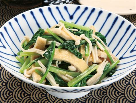 油あげと小松菜の煮物のレシピ｜ぱくぱく献立くん（料理レシピ）