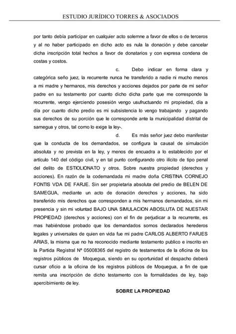 Modelo De Demanda De Nulidad De Acto Jurídico Pdf Descarga Gratuita