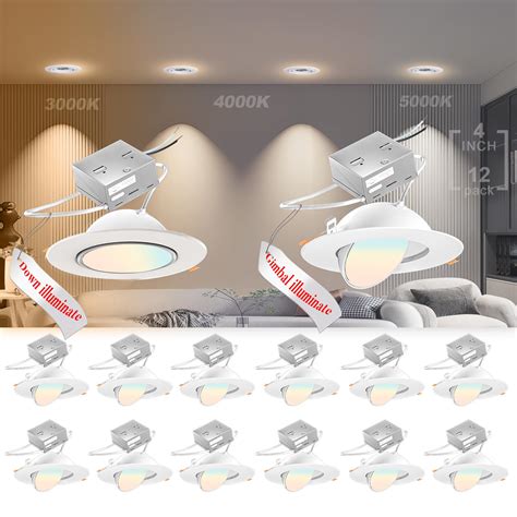 Snapklik.com : 12Pack Metal 4 Inch Gimbal LED Recessed Light And LED