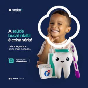 Dentista A Saúde Bucal Infantil é Coisa Séria Social Media PSD Editável