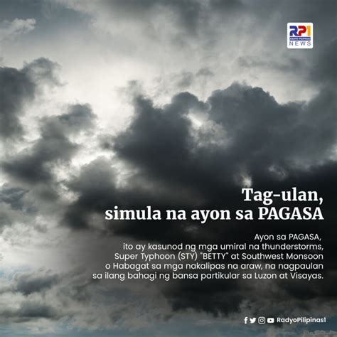 Tag Ulan Simula Na Ayon Sa Pagasa Radyo Pilipinas