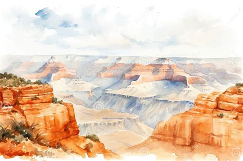 Grand Canyon Clip Art Watercolor Illustration Stock Illustration ...