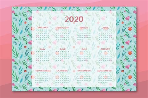 Floral calendar template Vector | Free Download