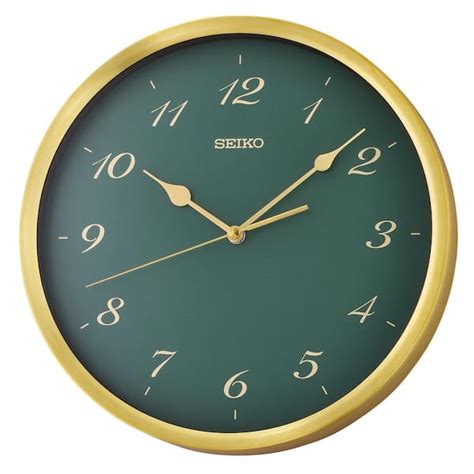 Seiko 12 In Emerald Saito Jewel Tone Wall Clock QXA784FLH The Home Depot