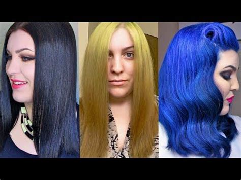 Hair Transformation Box Dye Black To Blonde To Blue The Healthy