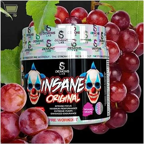 PRÉ TREINO INSANE ORIGINAL 300 gr DEMONS LAB Insane Grape