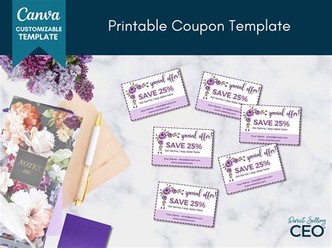 Direct Sales Editable Printable Coupon Template Canva Coupon Template