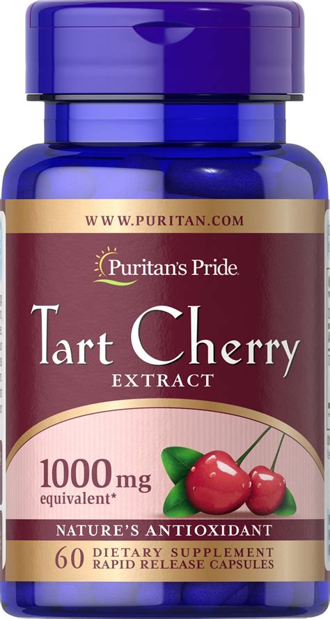 Tart Cherry Extract 1000 Mg 60 Rapid Release Capsules 31548 Puritan S Pride