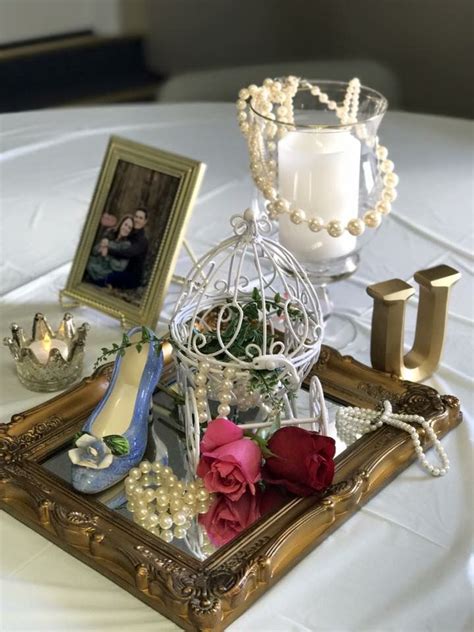 Cinderella Table Centerpiece For A Classy Disney Themed Showerparty