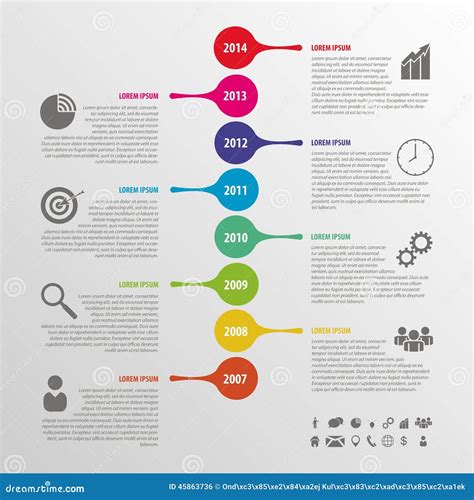 Flat Colorful Abstract Timeline Infographics Vector Stock Vector