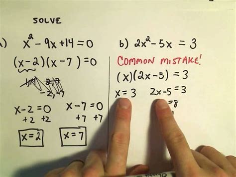 Solving Quadratic Equations By Factoring And Using The Zero Principle