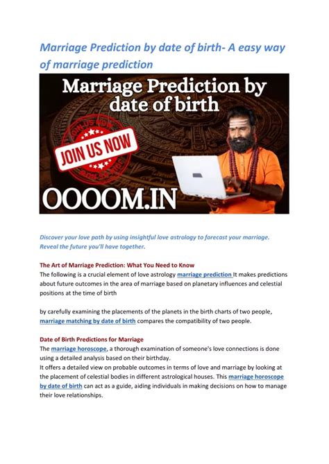 Ppt Marriage Prediction By Date Of Birth A Easy Way Of Marriage