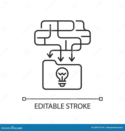 Organizing Linear Icons Signs Symbols Vector Line Illustration Set