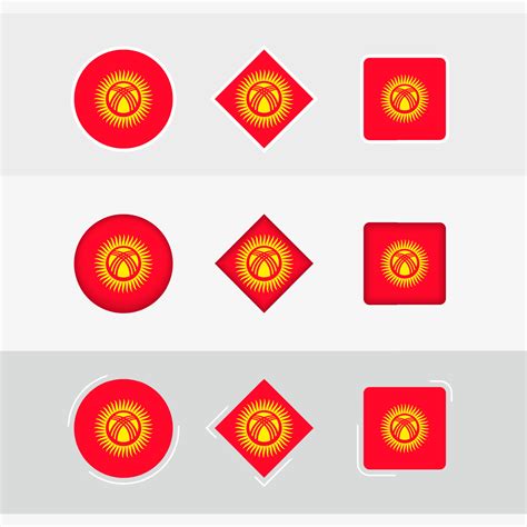 Kyrgyzstan flag icons set, vector flag of Kyrgyzstan. 22980974 Vector ...