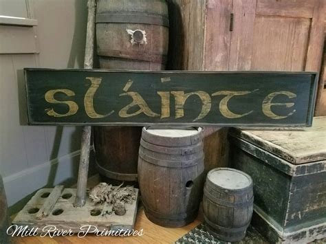 Early Looking Antique Primitive Slainte Wooden Sign Irish Etsy Canada