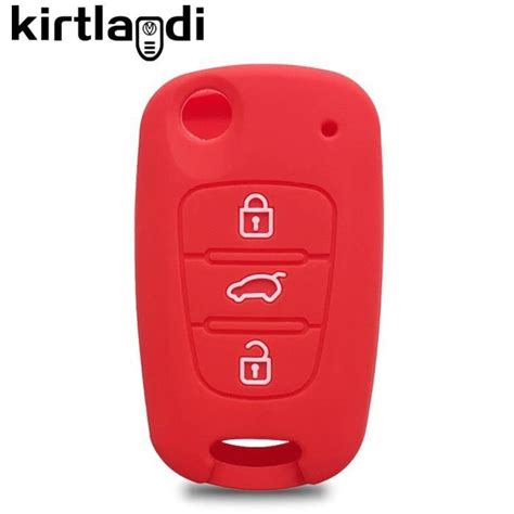 Rouge Housse de clé de voiture pliable en Silicone pour Hyundai I20