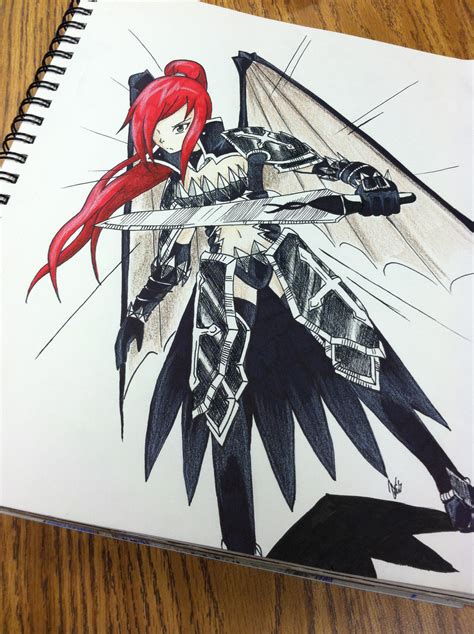 Erza Scarlet - Black Wing Armor by derpytigerofpotato on DeviantArt