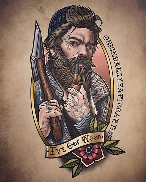 Nick Dancy Tattooartist on Instagram: "💥sold💥 Neotraditional lumberjack design 😁#tattoo #tattoos ...