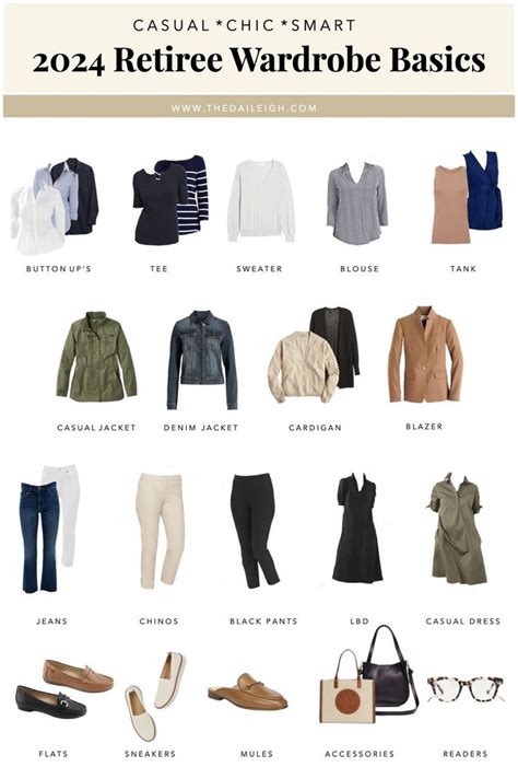 2024 Retiree Wardrobe Basics THE DAILEIGH Fashion Capsule Wardrobe