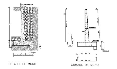 Descarga gratuita del Bloque AutoCAD muro de contención CAD dwg