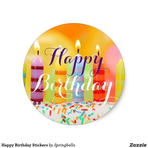 Happy Birthday Stickers | Zazzle | Birthday stickers, Happy birthday, Happy