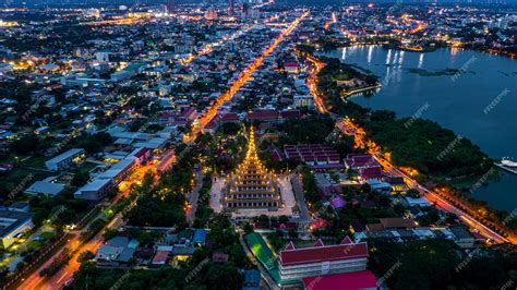 Vista Aérea Phra Mahathat Kaen Nakhon Wat Nong Wang Khon Kaen