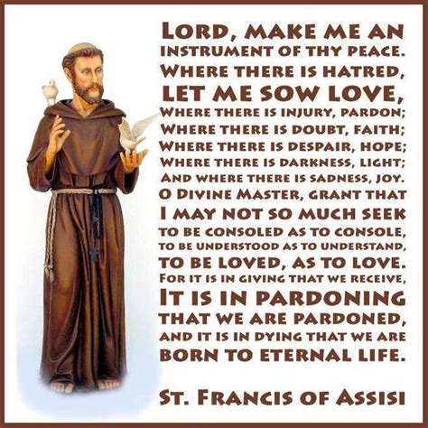 Peace Prayer Of St Francis Of Assisi Francis Of Assisi Prayer Francis Of Assisi Catholic