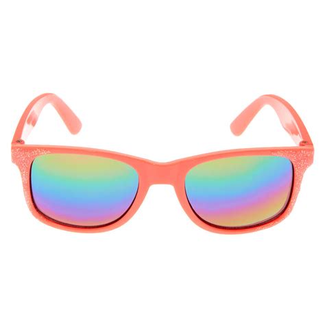 Claire S Club Glitter Sunglasses Coral Claire S