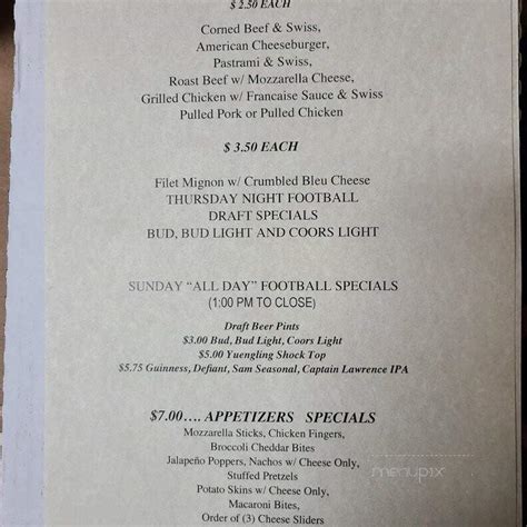 Menu Of Sutter S Mill Of Suffern Inc In Suffern Ny